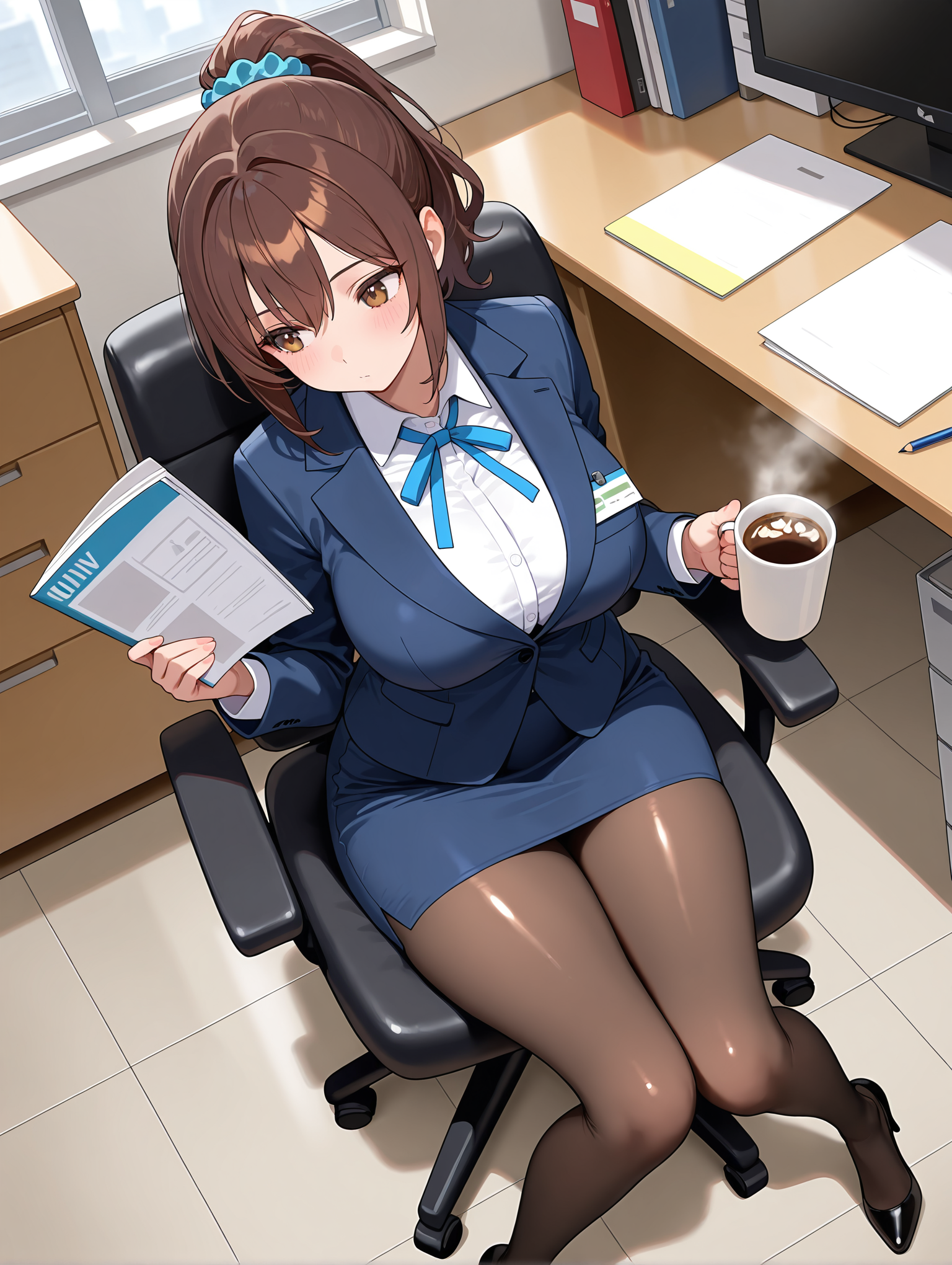 座って休憩する渓守さん | の人気AIイラスト・グラビア