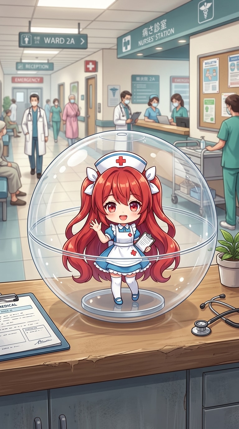 ナース服姿のAURAちゃんをカプセルに入れたよ | の人気AIイラスト・グラビア