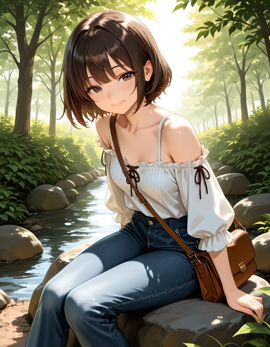 山を散策、ちょっと休憩 | の人気AIイラスト・グラビア