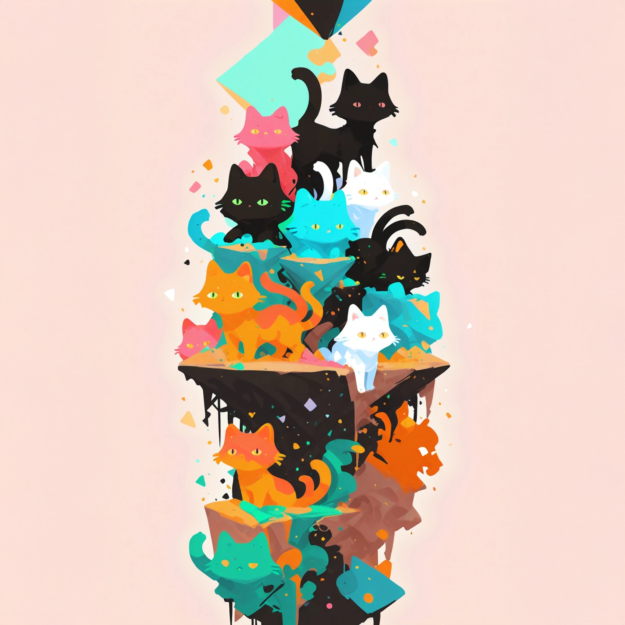 猫タワー | の人気AIイラスト・グラビア