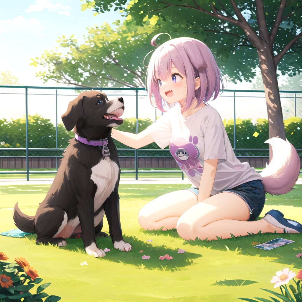 犬に遊んでもらう | の人気AIイラスト・グラビア