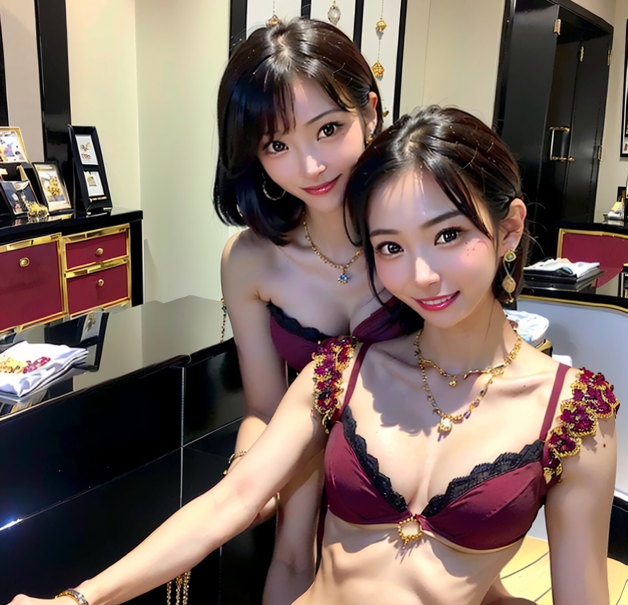 肌を見せたがる店員達