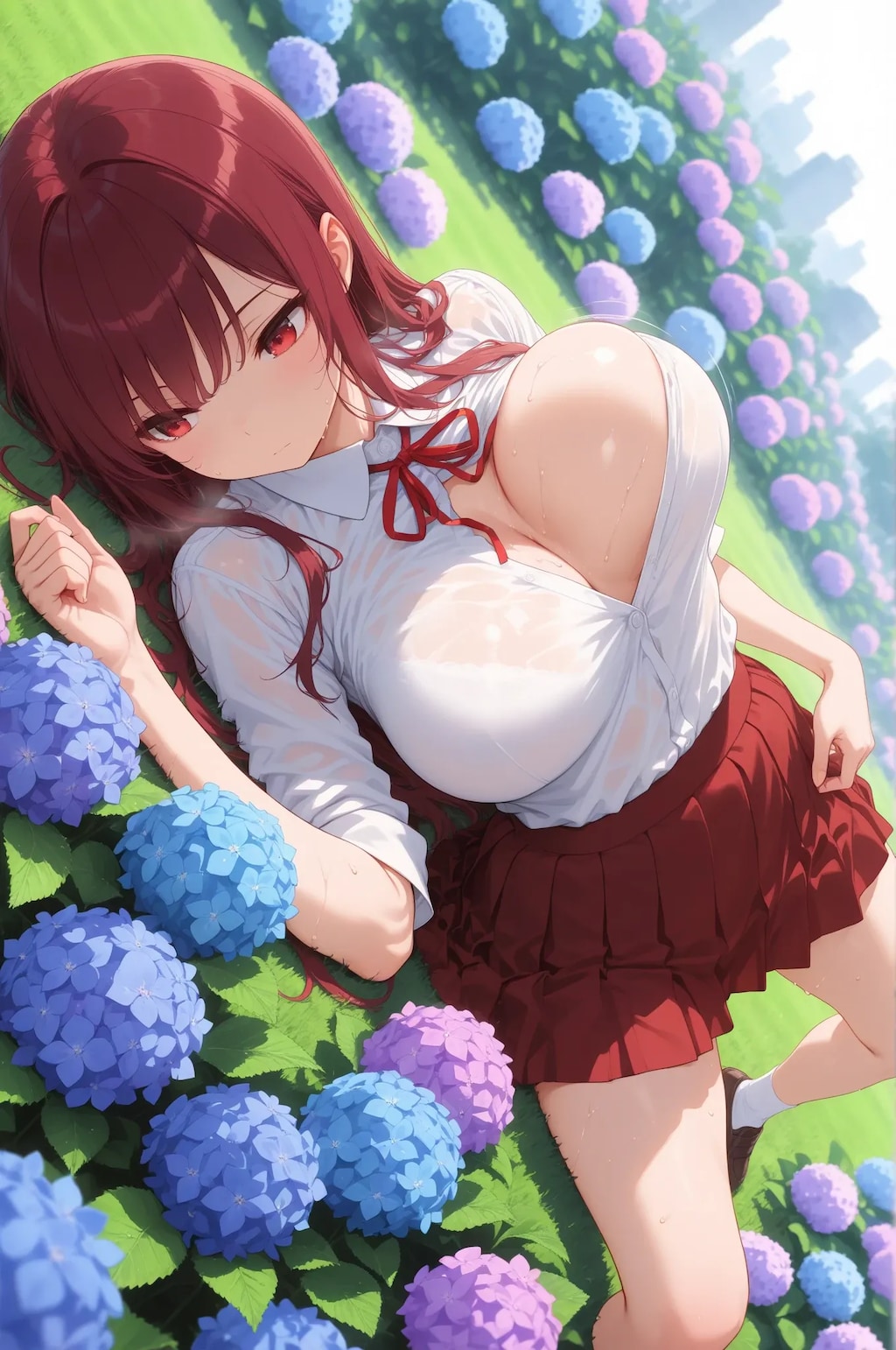 紫陽花とパンツ💓