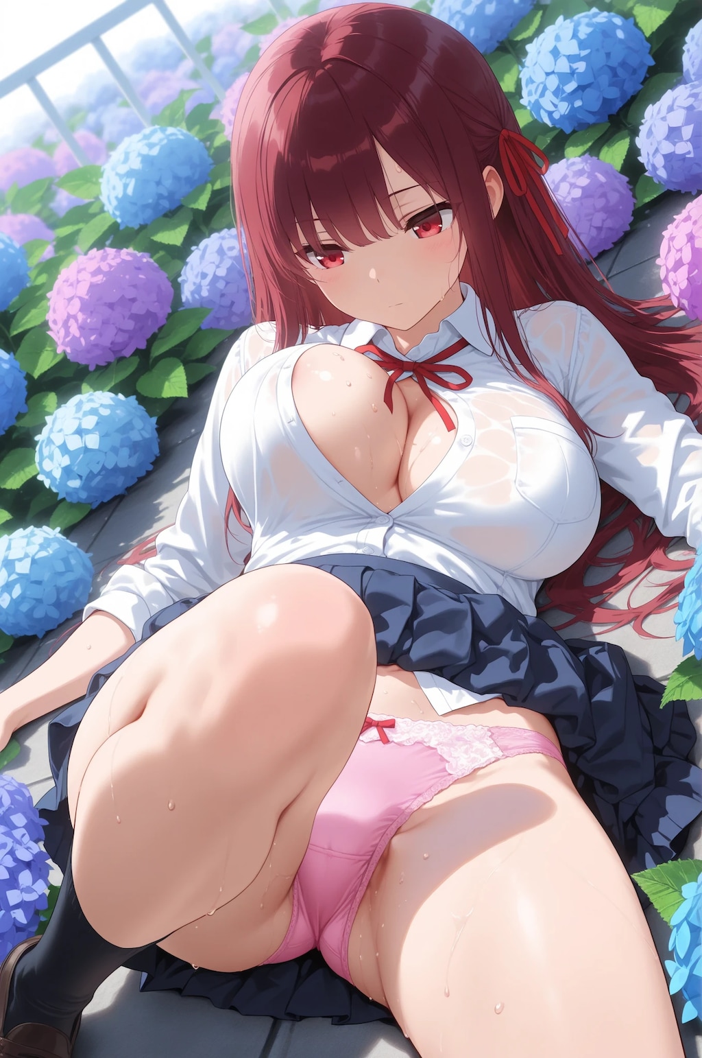 紫陽花とパンツ💓