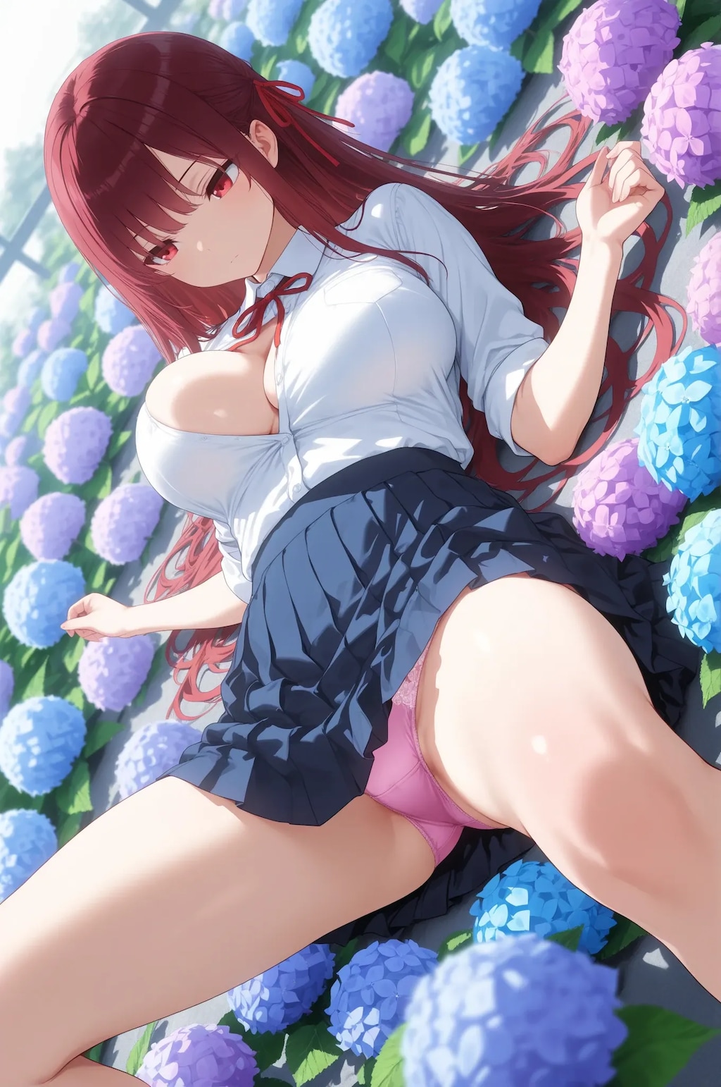 紫陽花とパンツ💓