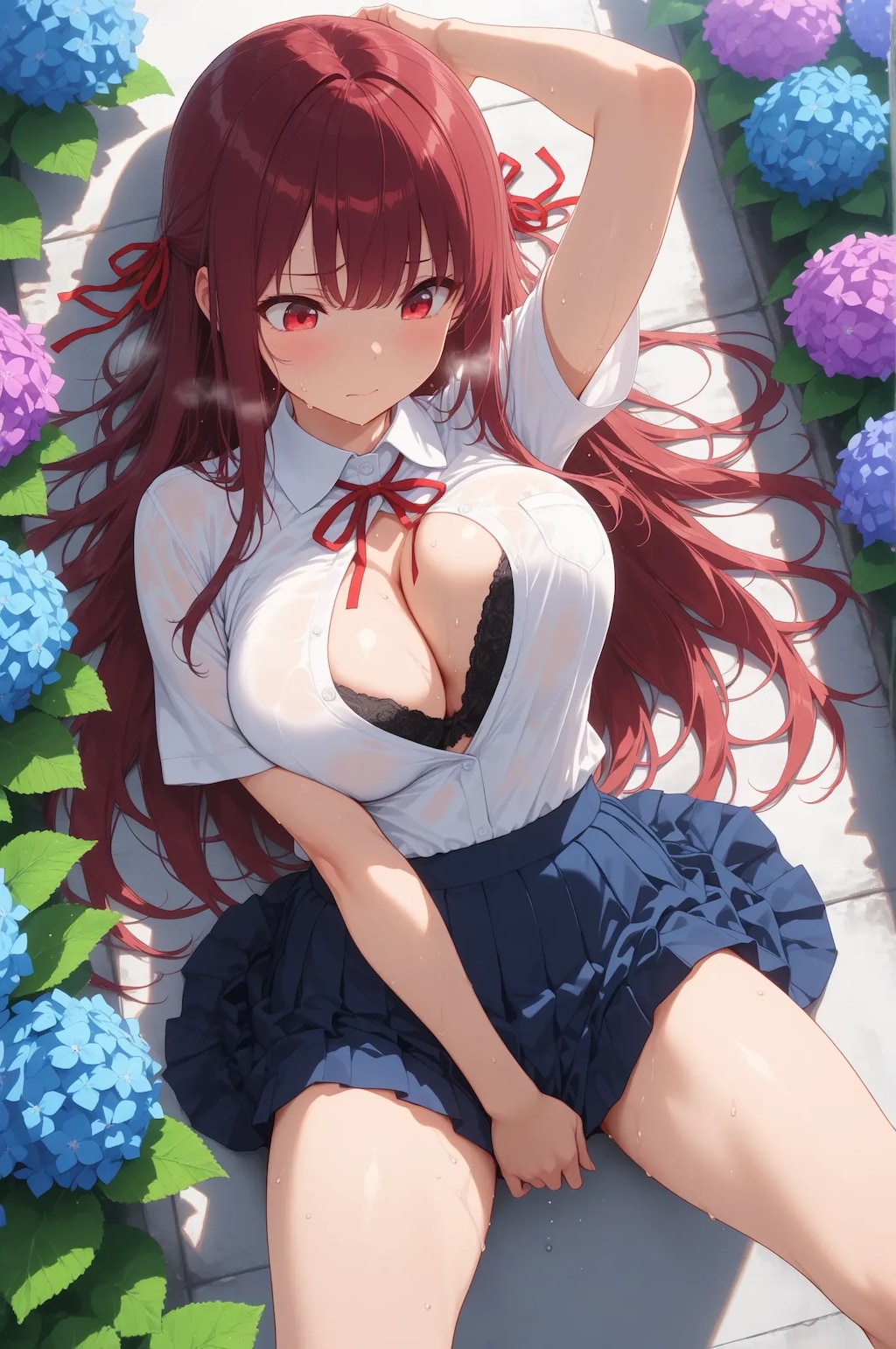 紫陽花とパンツ💓