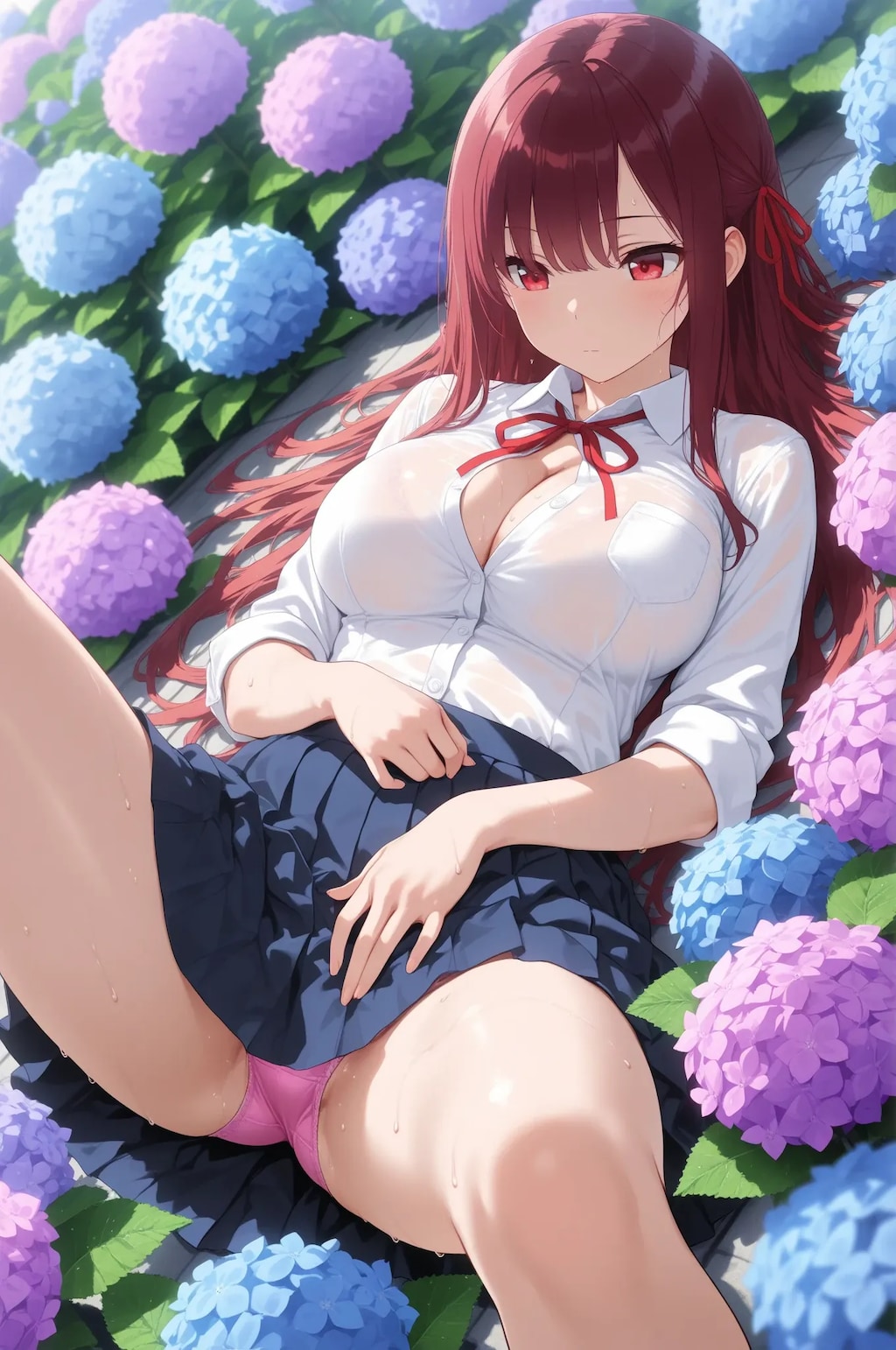 紫陽花とパンツ💓