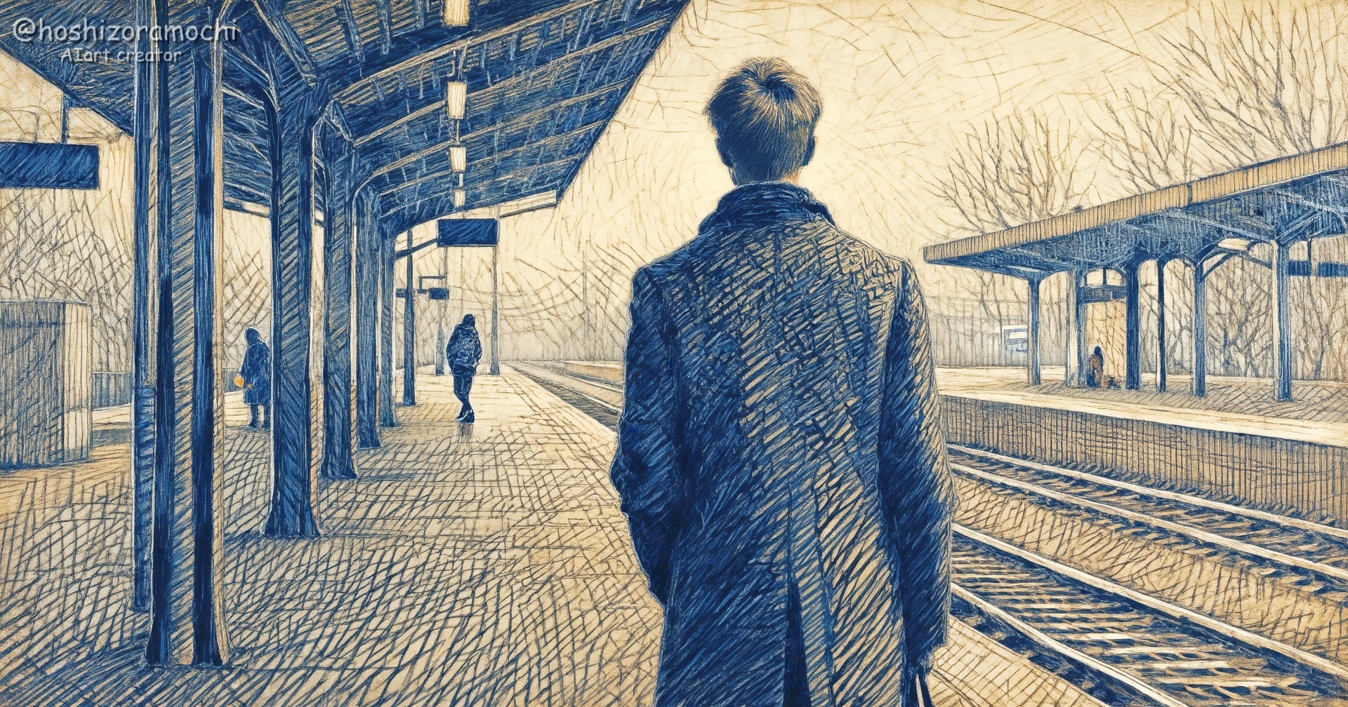 駅で、次の列車を待ってる ⏳