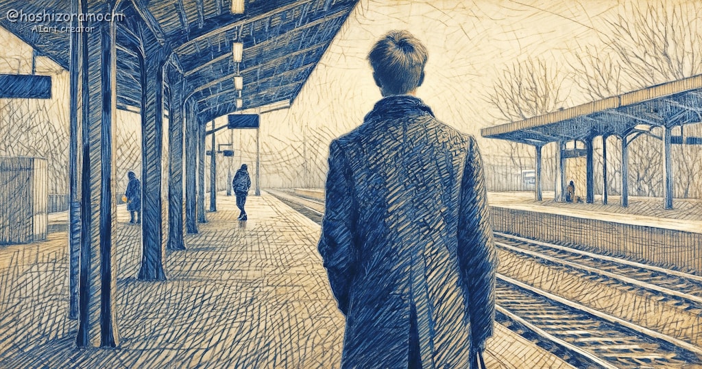 駅で、次の列車を待ってる ⏳