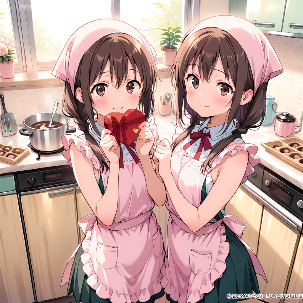 双子姉妹のバレンタイン❤️ | の人気AIイラスト・グラビア
