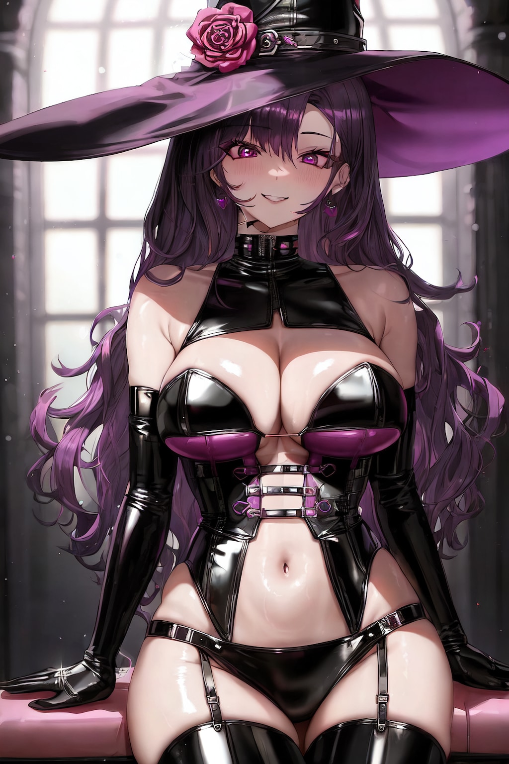 紫髪ロングボンデージ魔女様に調教されたい HolaraAI