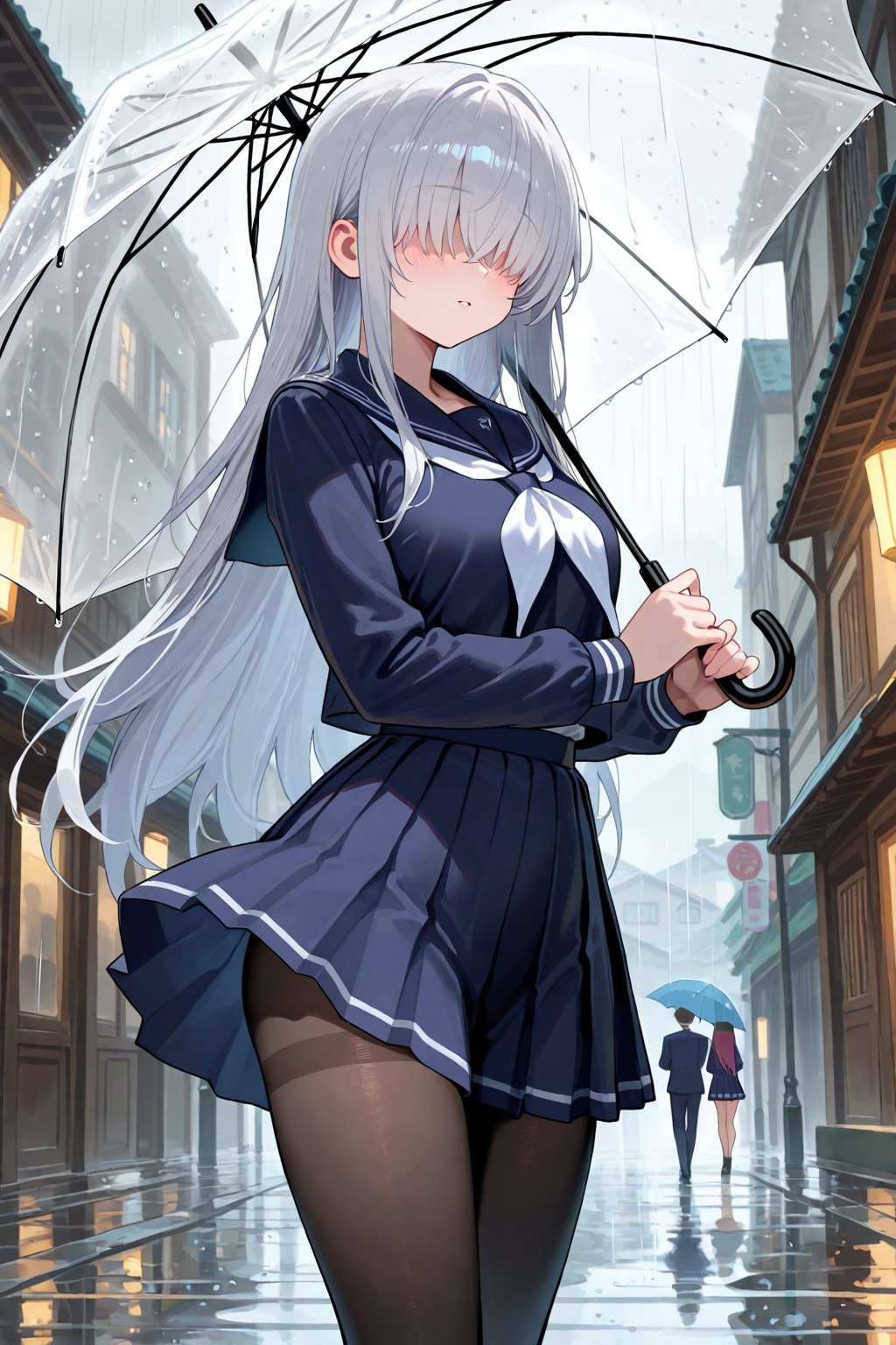 雨とビニ傘 | の人気AIイラスト・グラビア