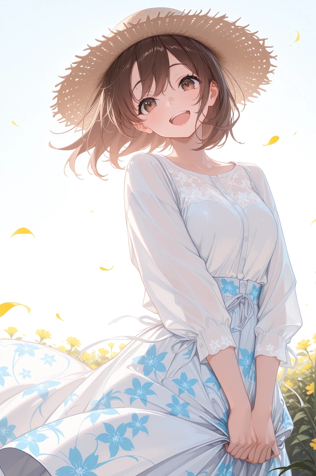 風になびくスカート