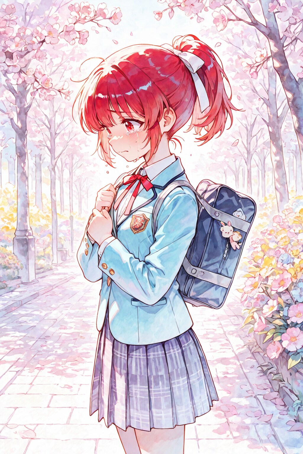 入学式に遅刻する赤髪ちゃん