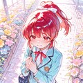 入学式に遅刻する赤髪ちゃん 2枚目