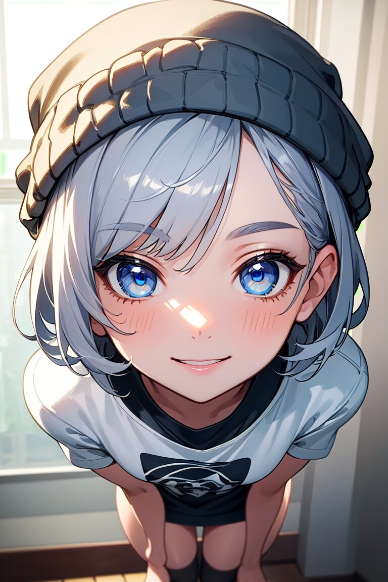 ニット帽の女の子