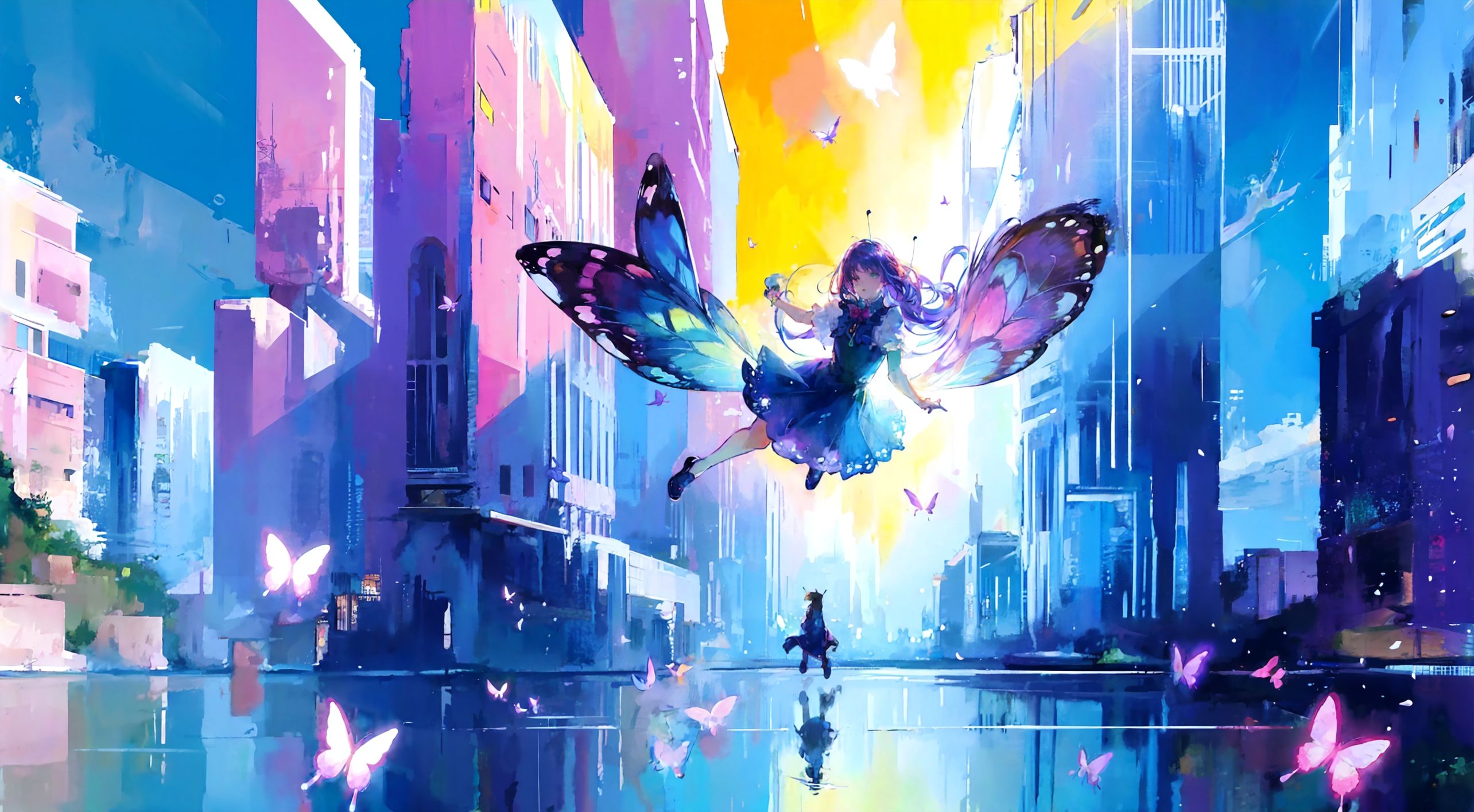 プシューケーは都市の空に舞い、誰かの魂に触れていく | の人気AIイラスト・グラビア