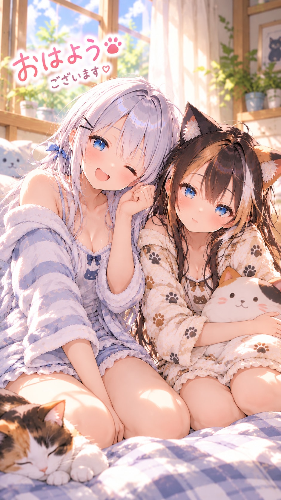 10/8 ふたりでおはよう☀️🐾 | の人気AIイラスト・グラビア