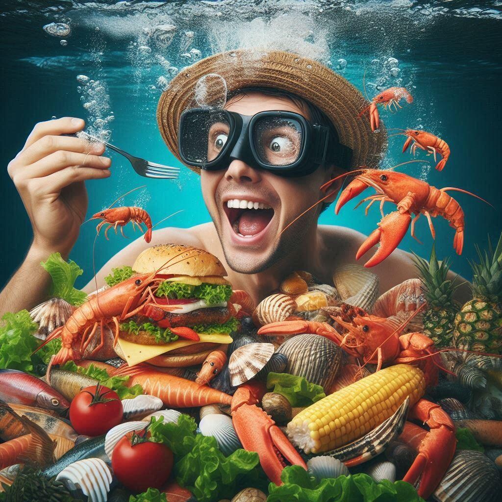 I’m on a seafood diet. I see food and I eat it.