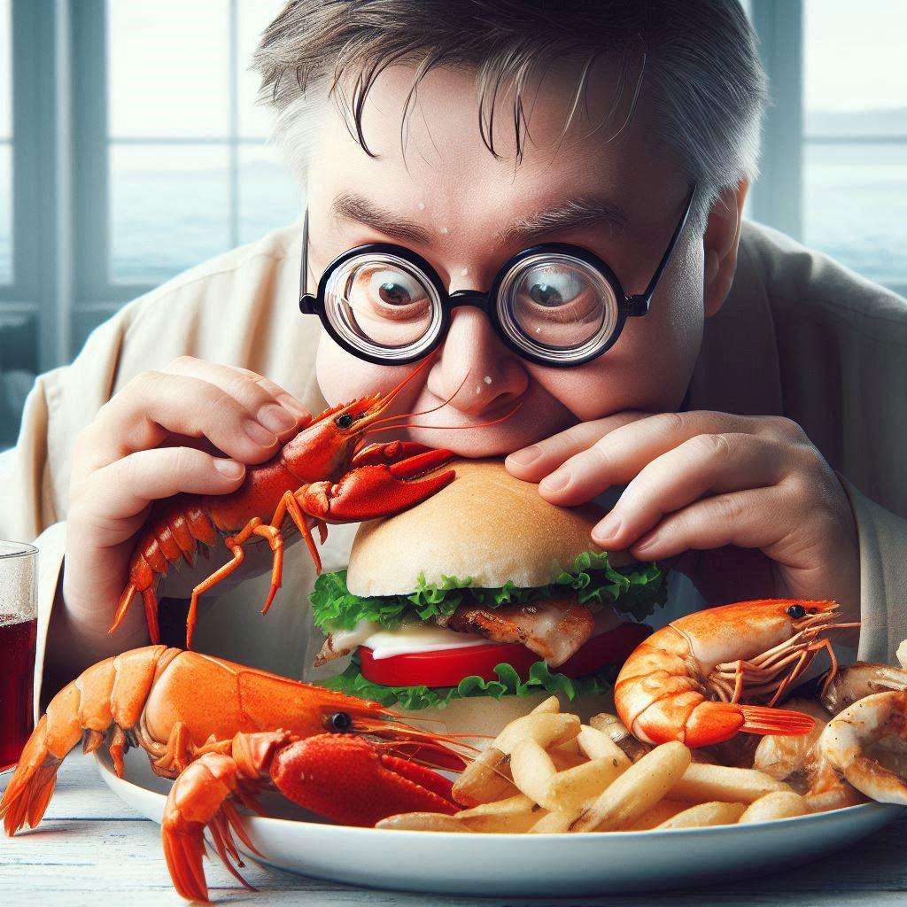 I’m on a seafood diet. I see food and I eat it. | の人気AIイラスト・グラビア