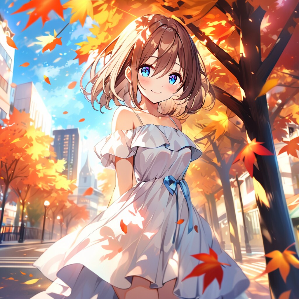 ユズキの秋🍁の街🏘で散歩🚶(VEGA) | の人気AIイラスト・グラビア