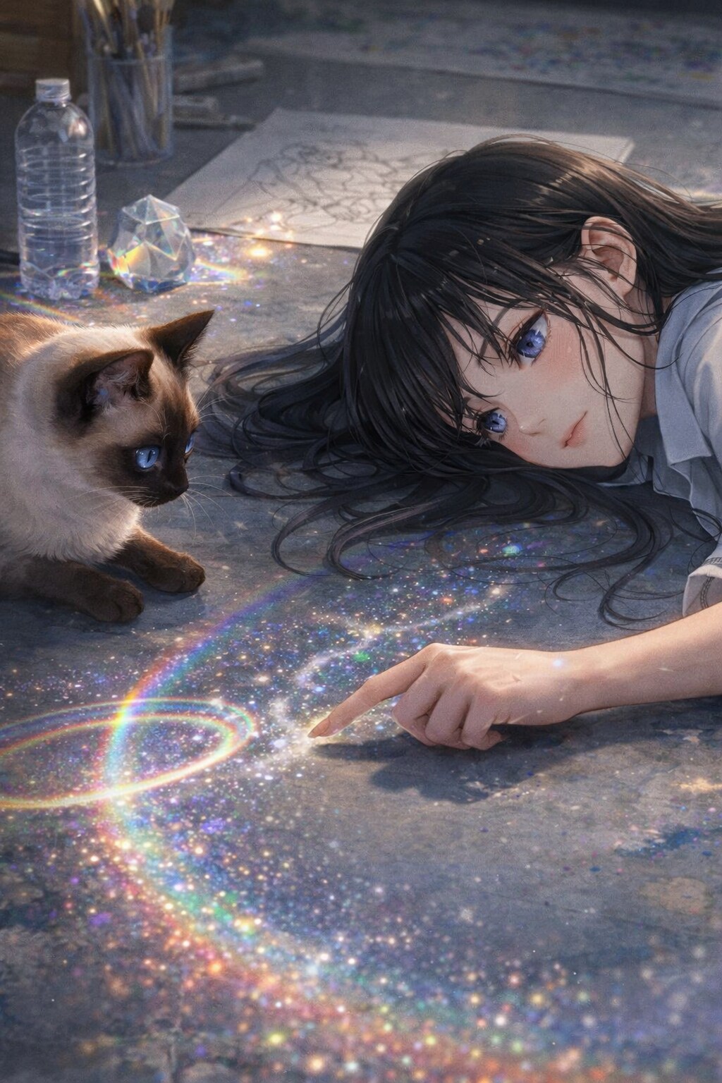 波夷羅ねずは、リノリウムの地平線に、一夜限りの星座を綴る | の人気AIイラスト・グラビア