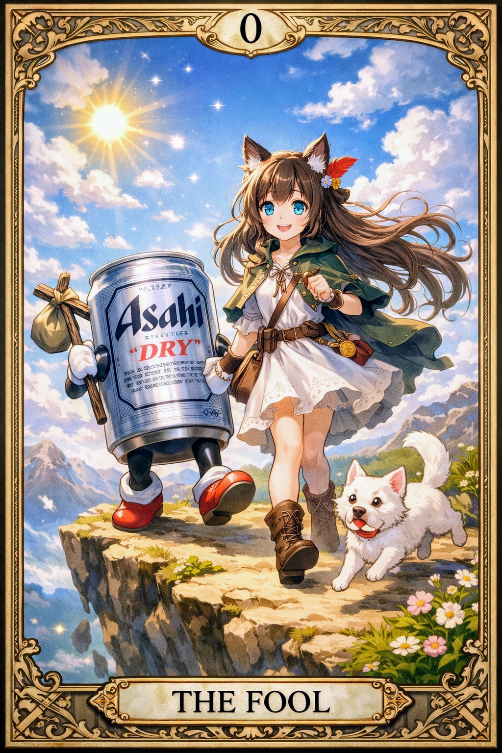 愚者のカードの小さな女の子