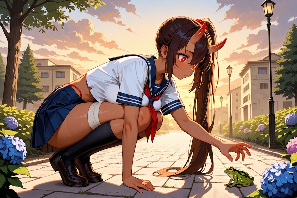 鬼の子とカエル
