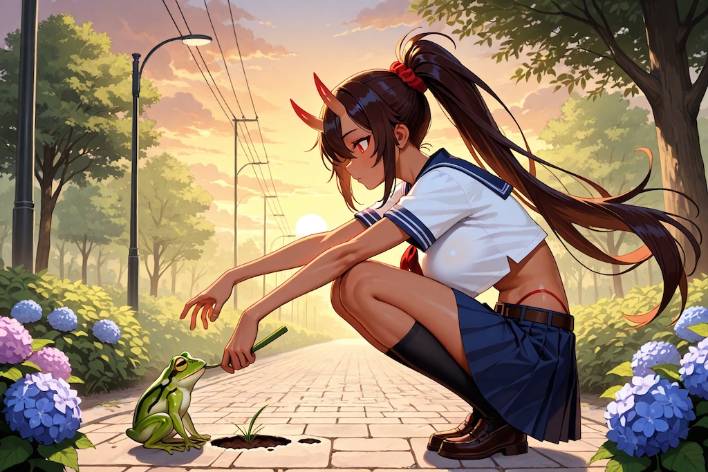 鬼の子とカエル
