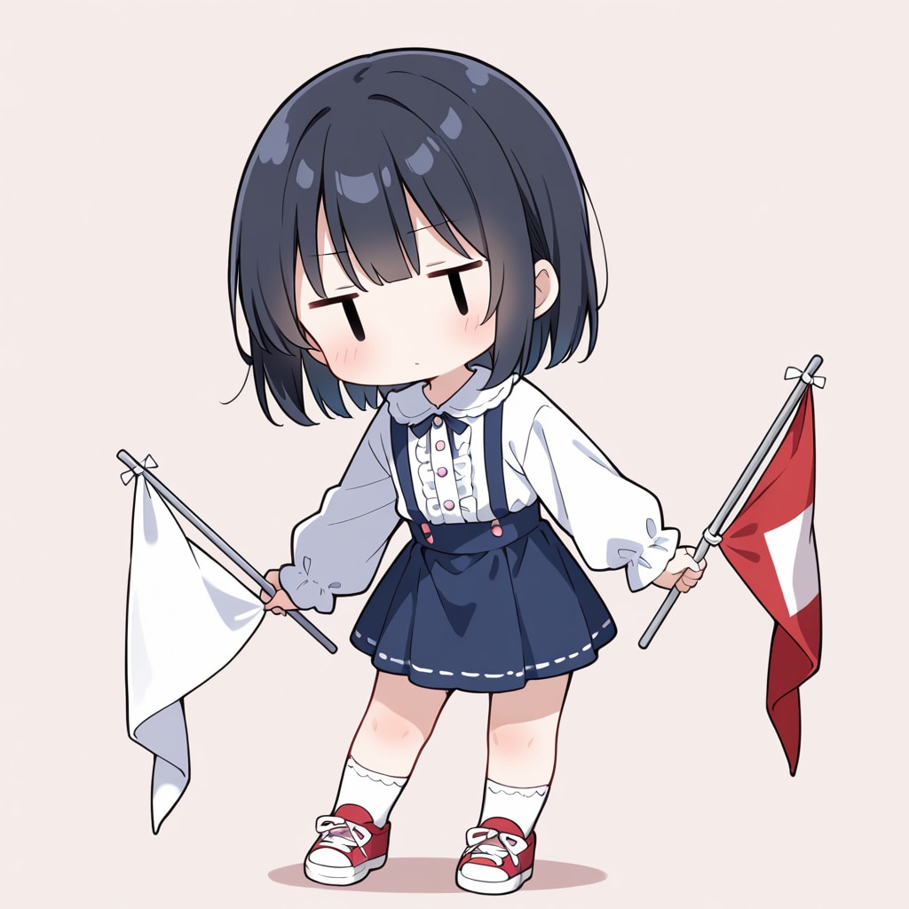 旗を持つ