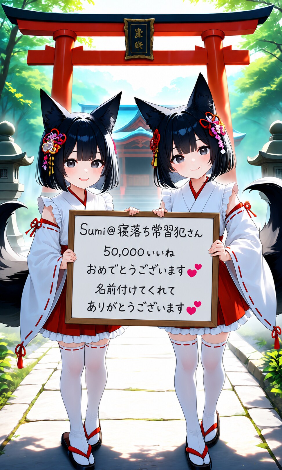 Sumi＠寝落ち常習犯さん、50,000いいねおめでとうございます | の人気AIイラスト・グラビア