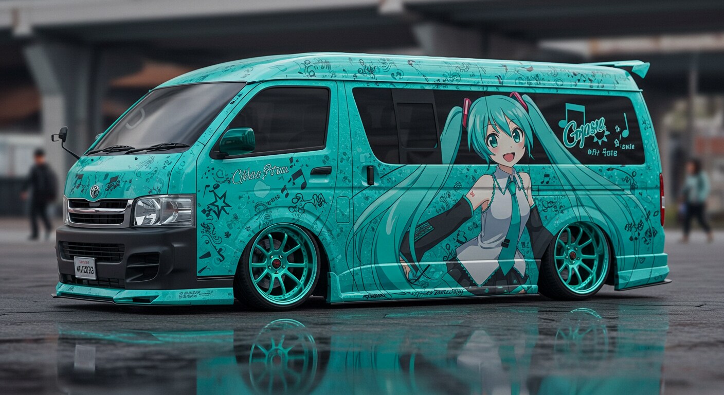 初音ミク痛車ハイエース | の人気AIイラスト・グラビア