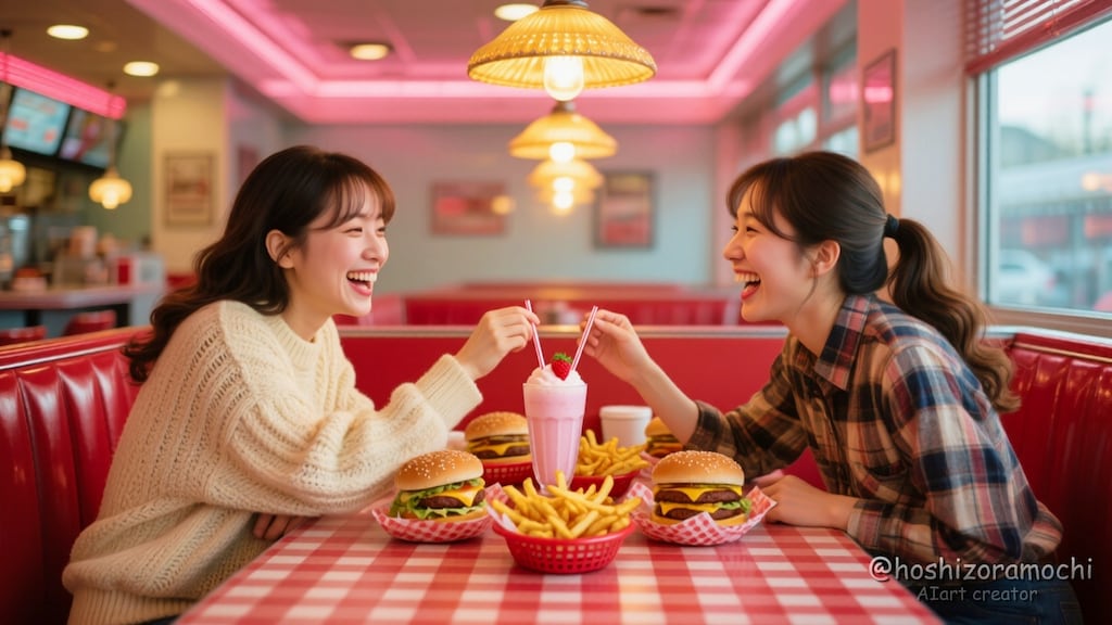 友達との笑顔あふれるシェア時間