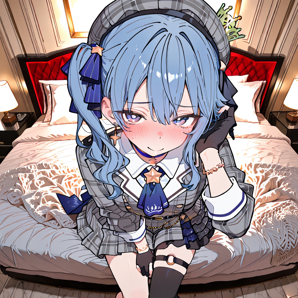 ベッドの上にいるすいちゃん | の人気AIイラスト・グラビア
