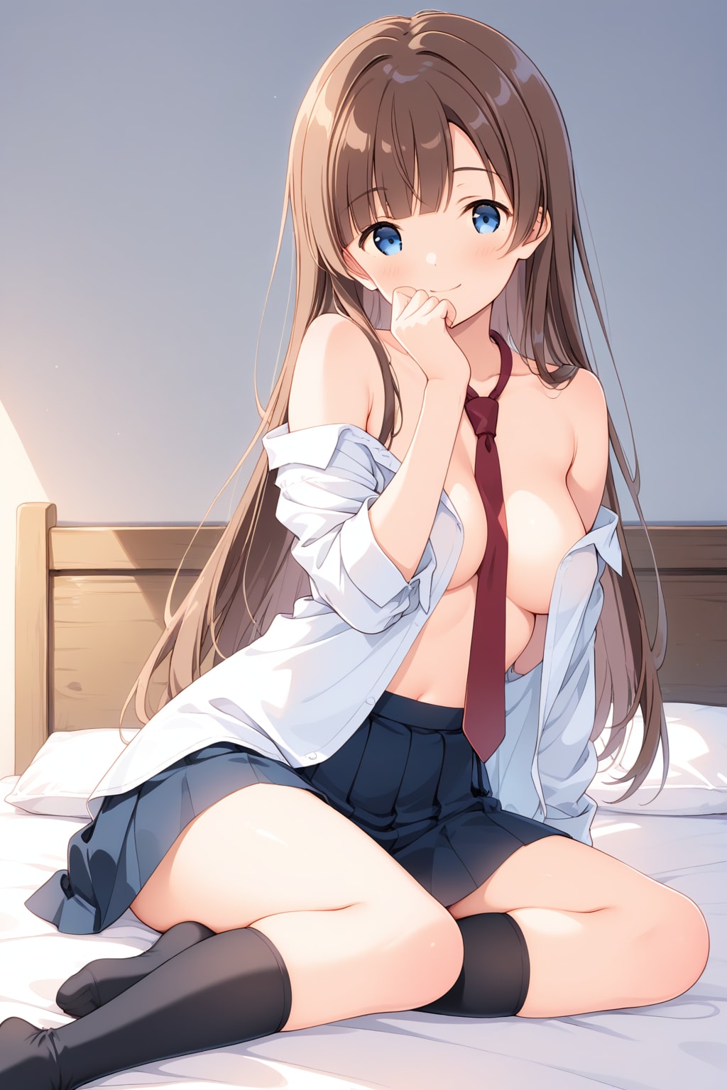 着崩しのプロンプトではだけた