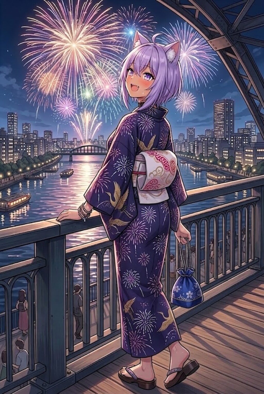 花火大会と浴衣姿のシス