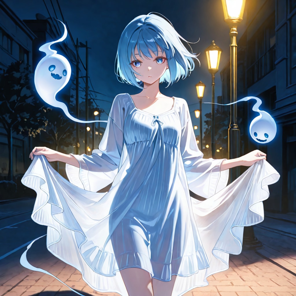 夜のキャンパスを彷徨う影の精霊 | の人気AIイラスト・グラビア