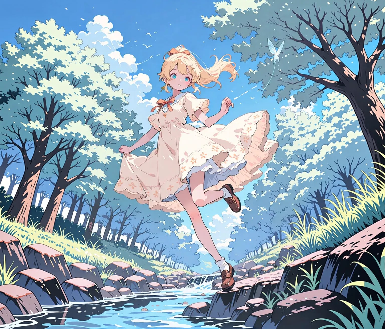 春の川辺 | の人気AIイラスト・グラビア