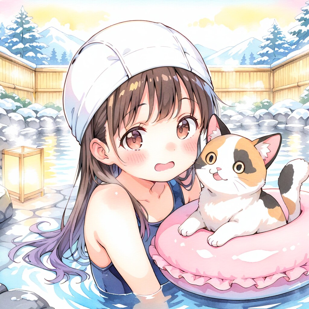 温泉で水着（２） | の人気AIイラスト・グラビア