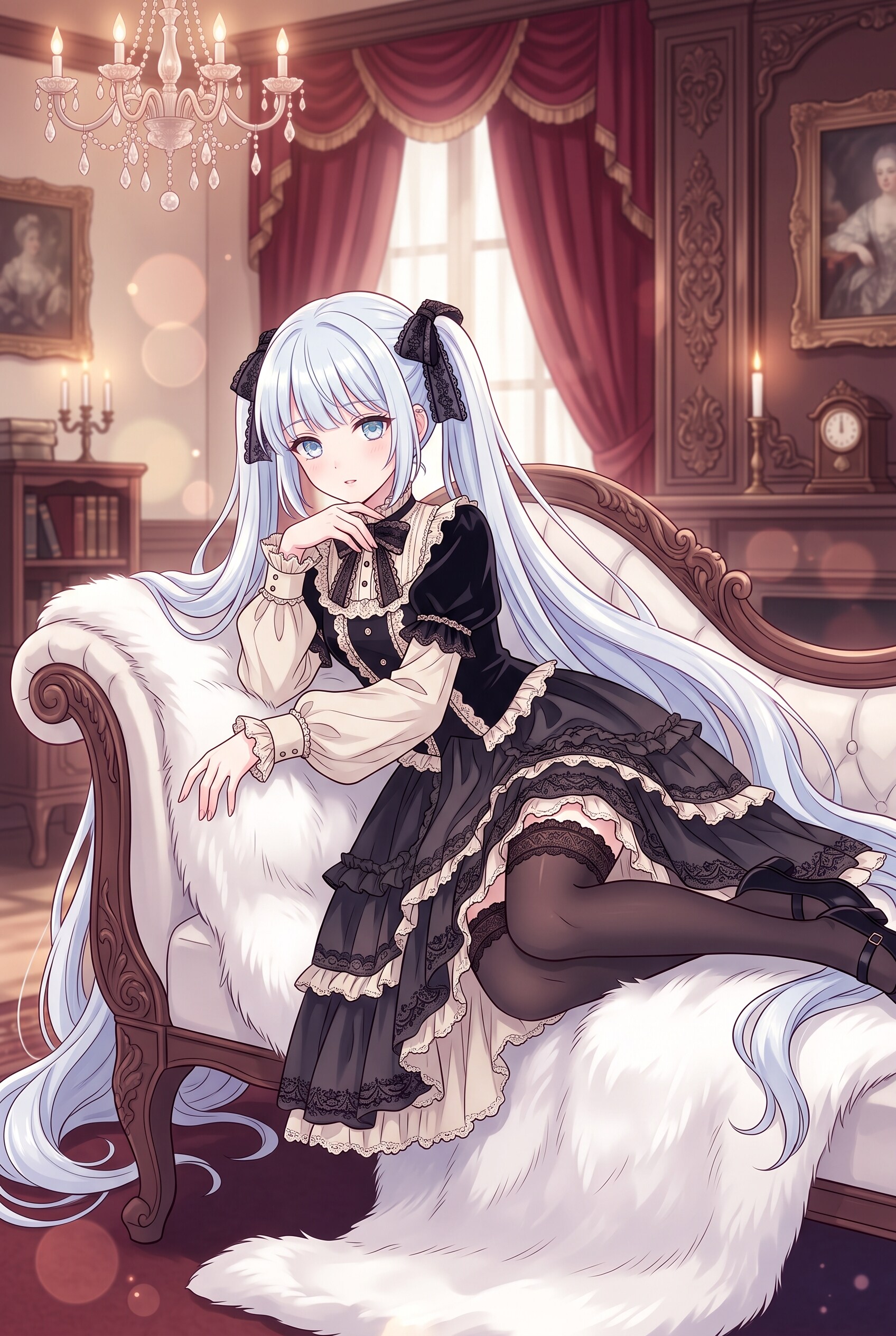 紅幕幽艶白髪姫 | の人気AIイラスト・グラビア