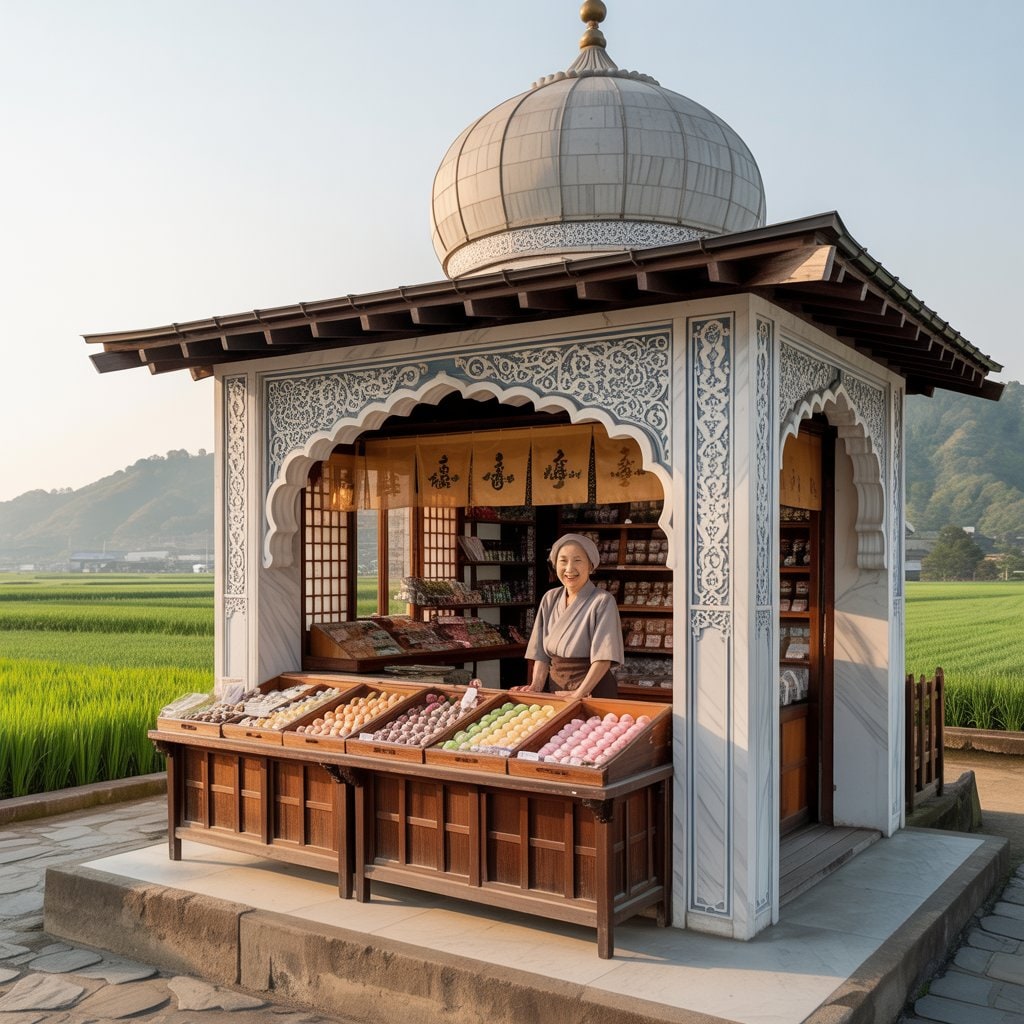 タージマハル風の和菓子屋 | の人気AIイラスト・グラビア