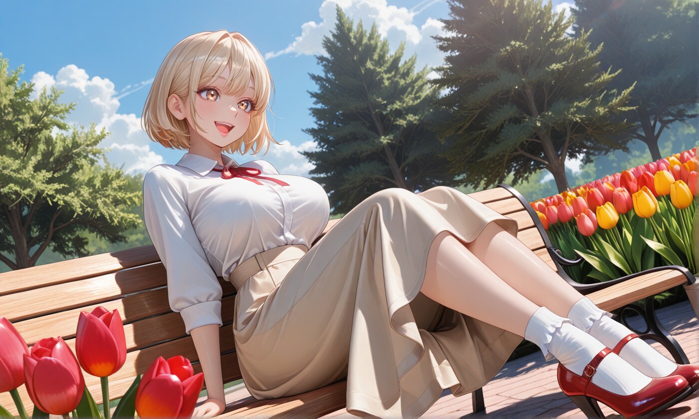 公園のベンチは