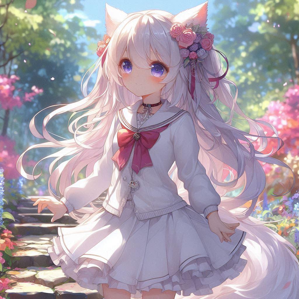 白髪の可愛い女の子【313】 | の人気AIイラスト・グラビア