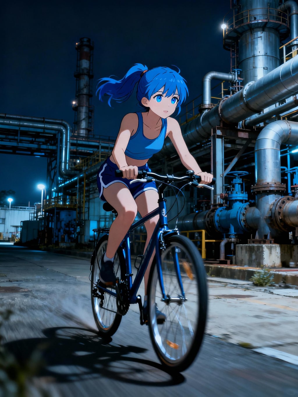 青ぽにちゃん サイクリング_Seedream