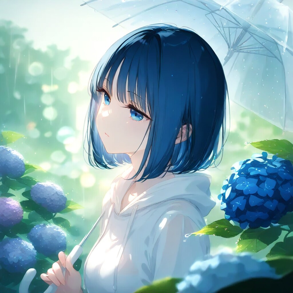 WAVEちゃんと紫陽花