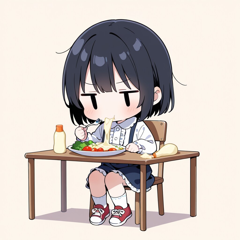 マヨネーズでサラダを食べる