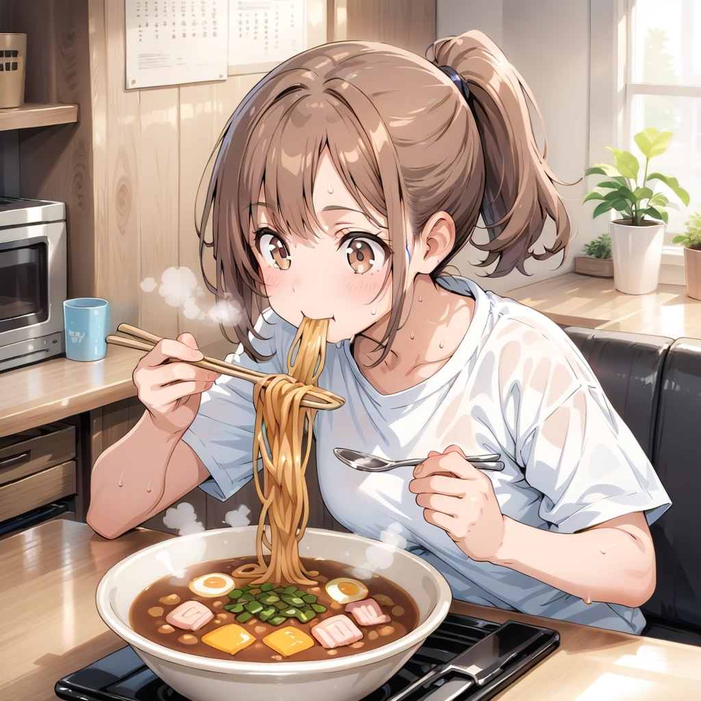 夏にカレーうどんを食べる