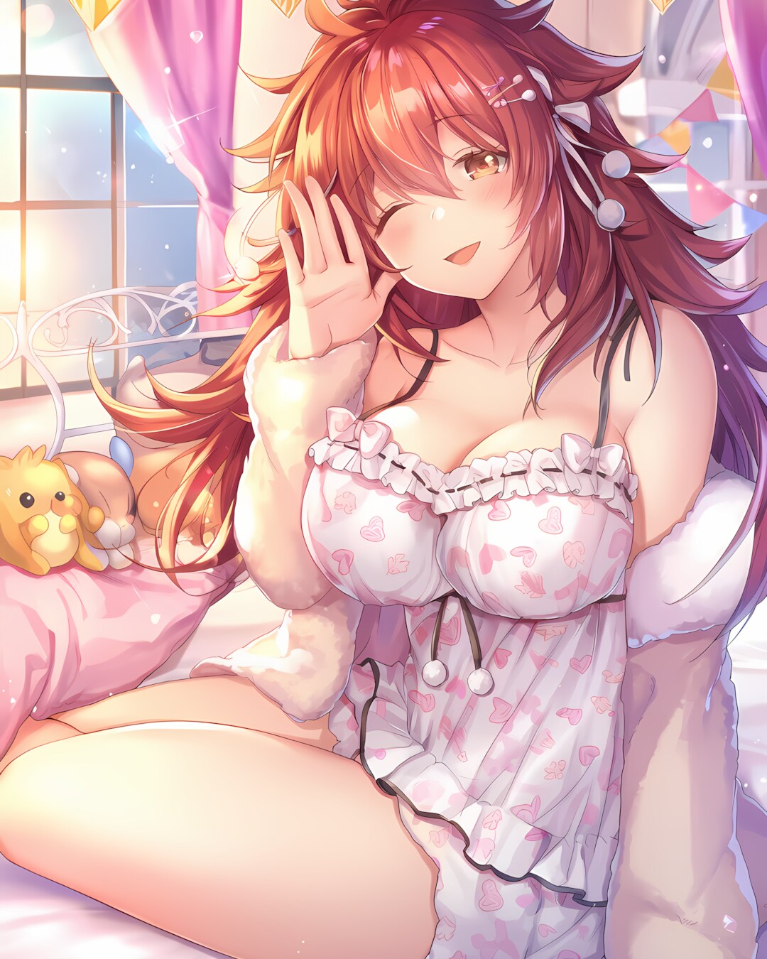 💕もこもこハートパジャマでおやすみ♡