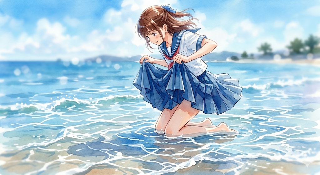 浜辺の少女
