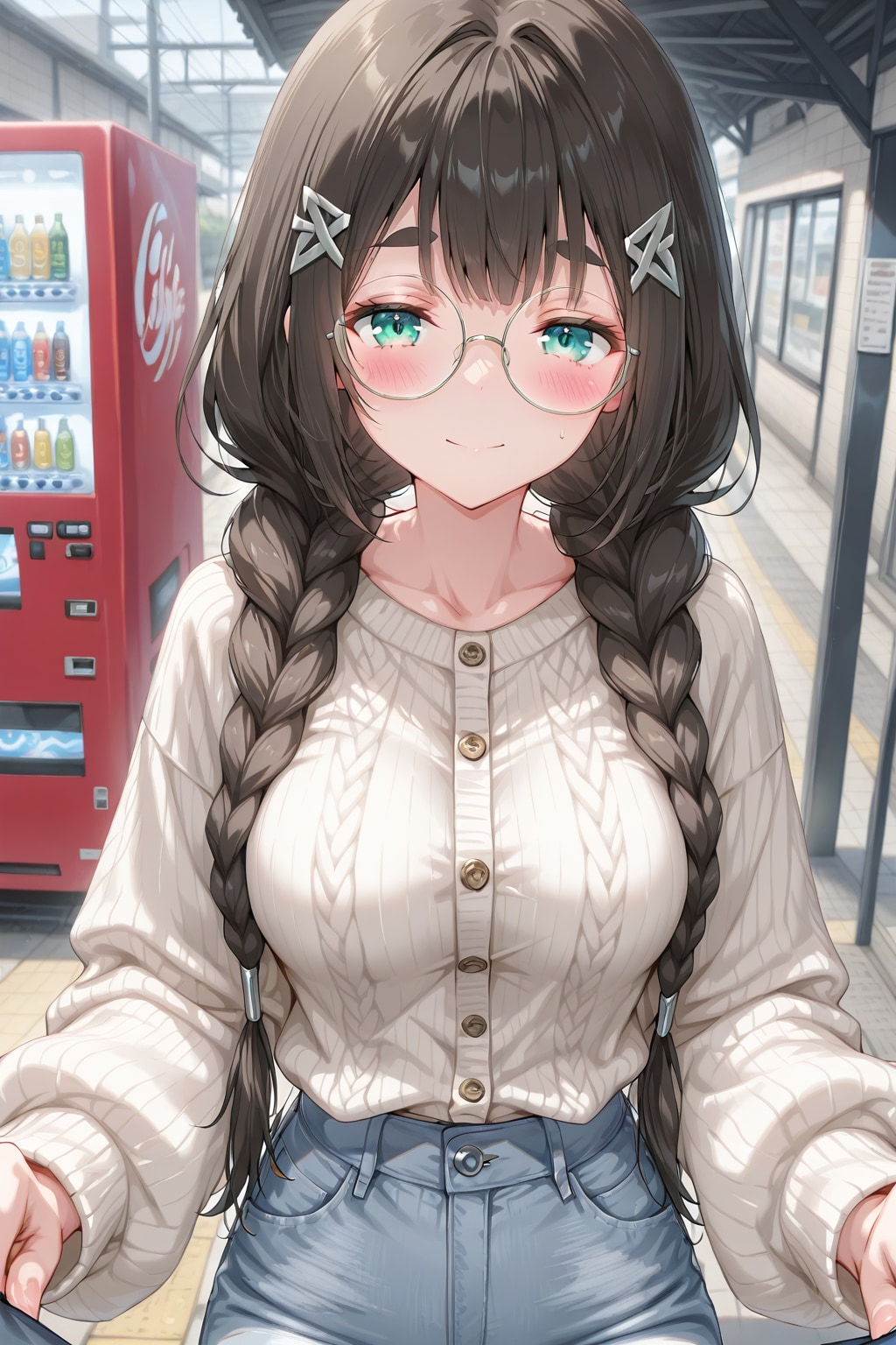 三つ編みメガネ女子 | の人気AIイラスト・グラビア